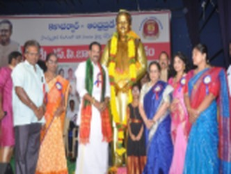 First ever statue unveiling of Sri SP Baalu gaaru in Guntur